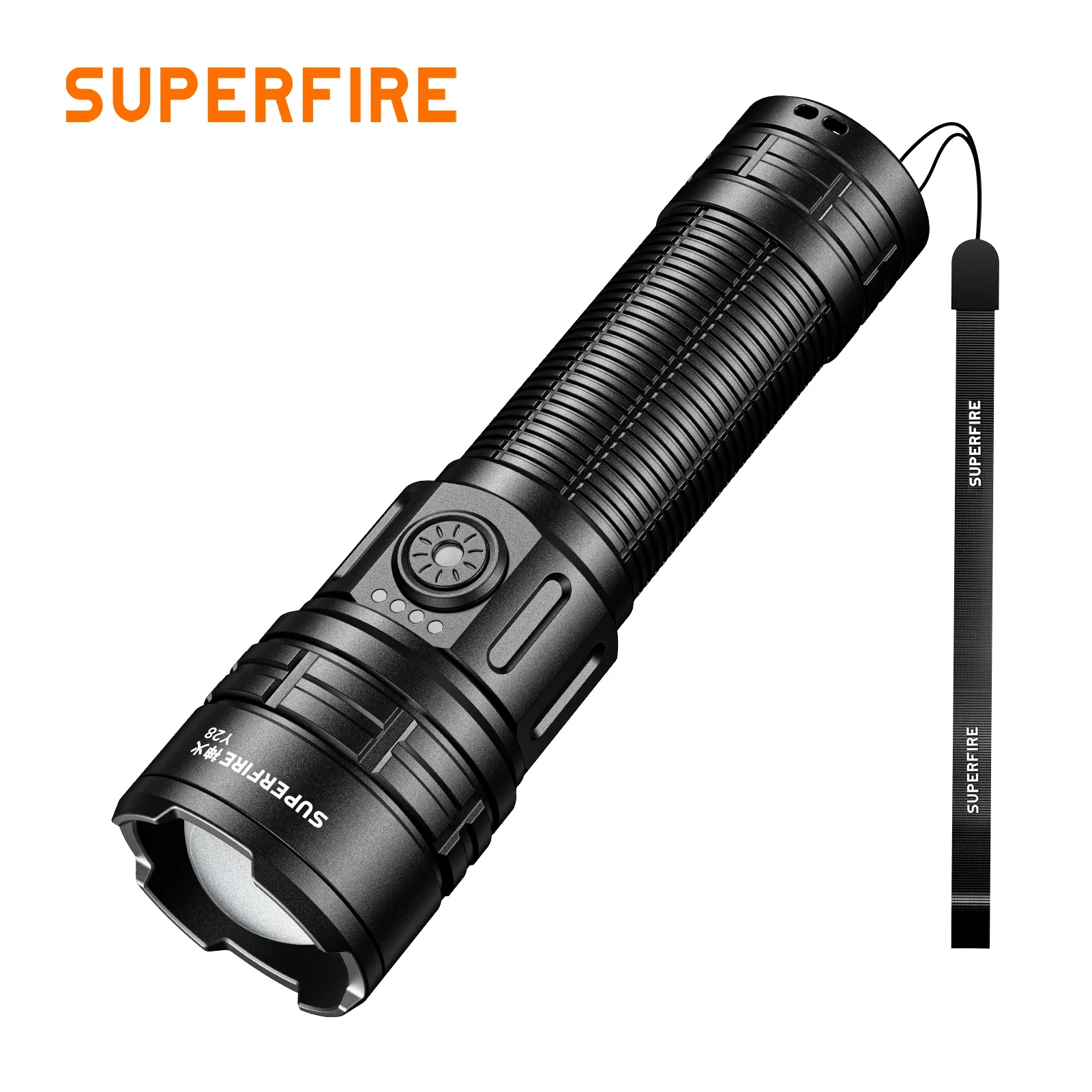 superfire y28 led tocha 15w lanterna zoom de alta potencia 650m longo alcance usb c recarregavel acampamento pesca lanterna portatil 01