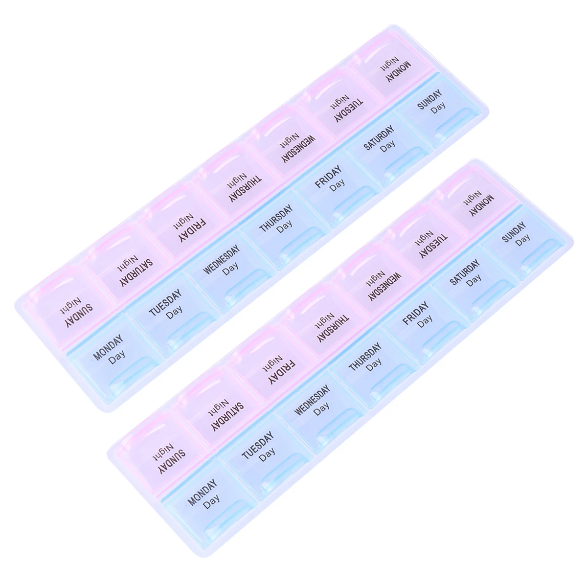

2 Pcs Medicine Box Storage Pill Organizer for Pocket Weekly Carrier Small Case Holder Travel Container
