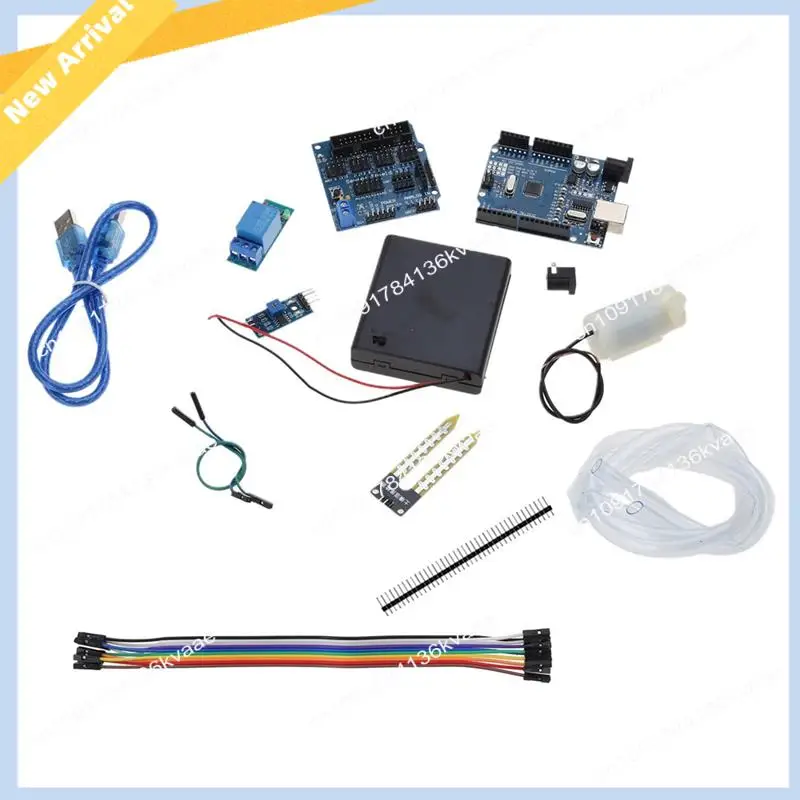 Sistema de riego automático M01K, Kit de bricolaje de autorriego, bomba de agua de flores para invernadero de jardín, módulo de relé con Sensor de humedad del suelo