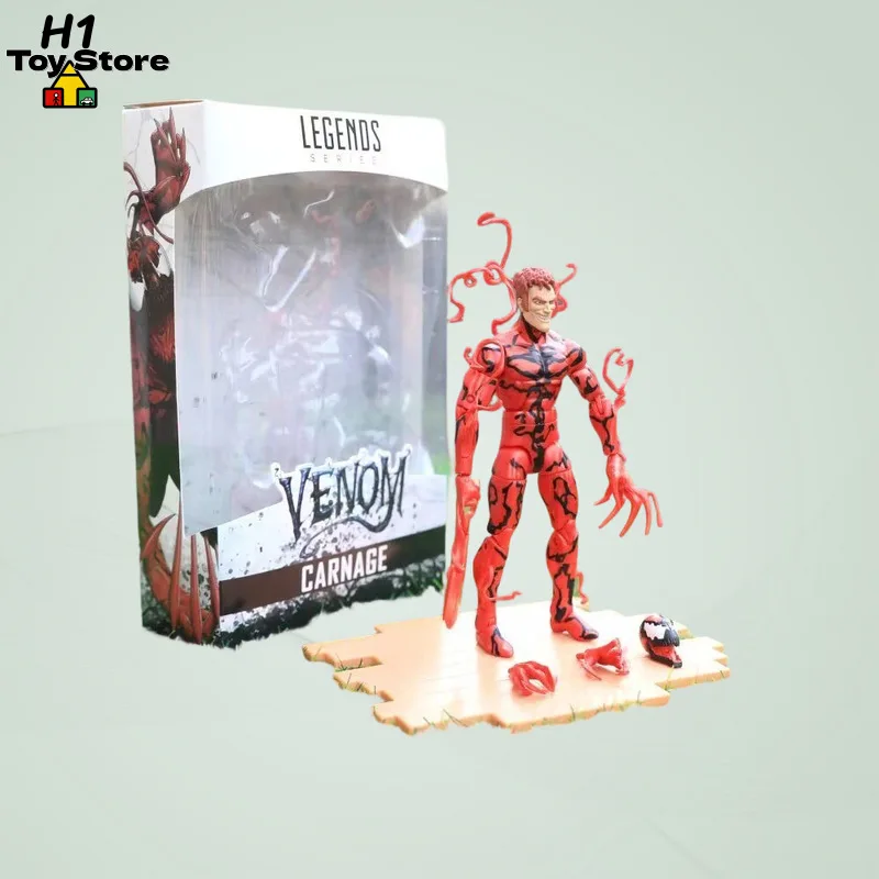 

Marvel Carnage Action Figure 6 Inch Articulated Joints Realistic Head Sculpt PVC Collectible Boxed Model For Spider Man Fans