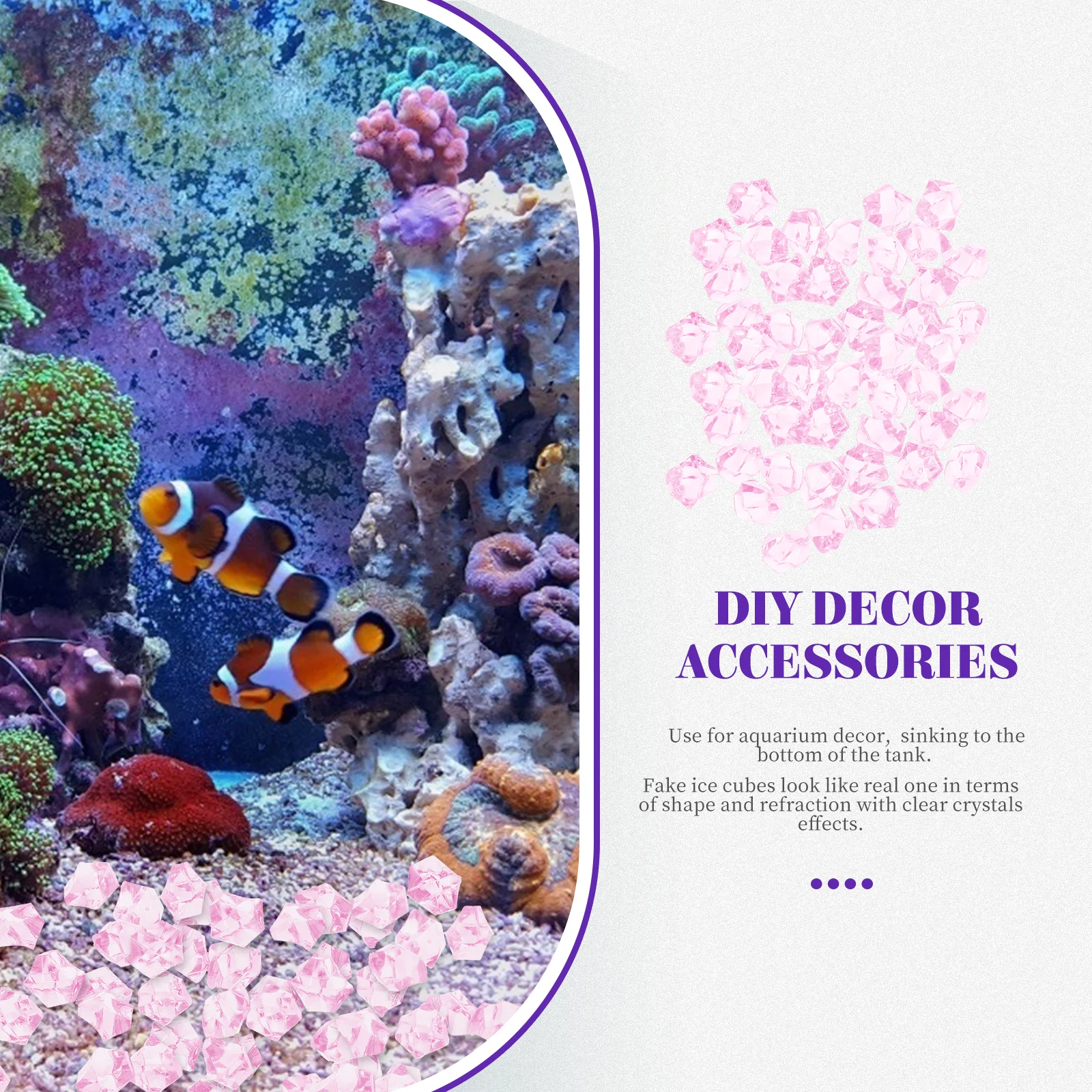 

500Pcs Simulation Ice Cubes Acrylic Crystal Crushed Ice for Photography Props Home Decoration Acrylic Crystal Photo Props