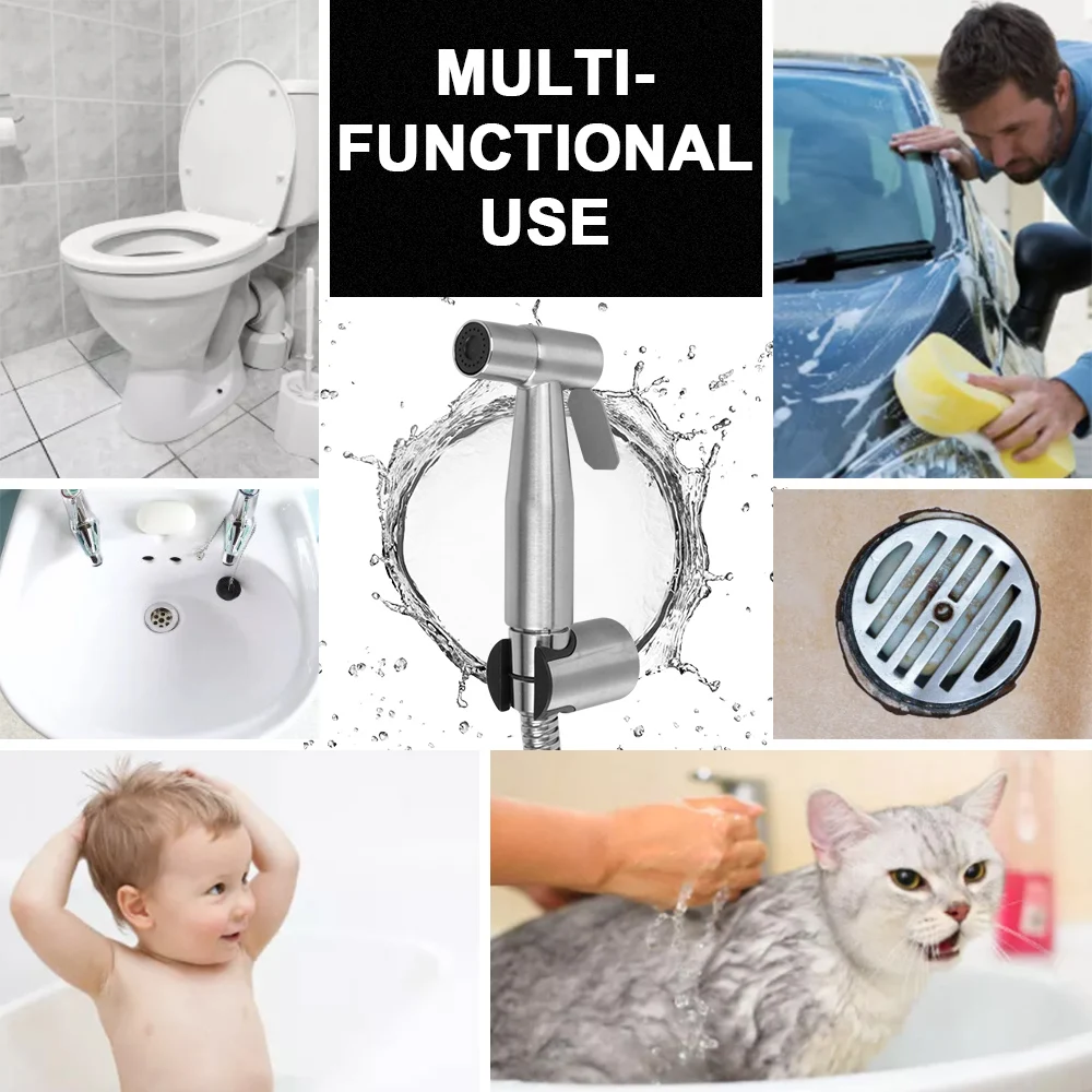 Handheld For Bathroom hand sprayer shower head Hand Bidet faucet self cleaning Bidet sprayer set For toilet Stainless Steel image 6