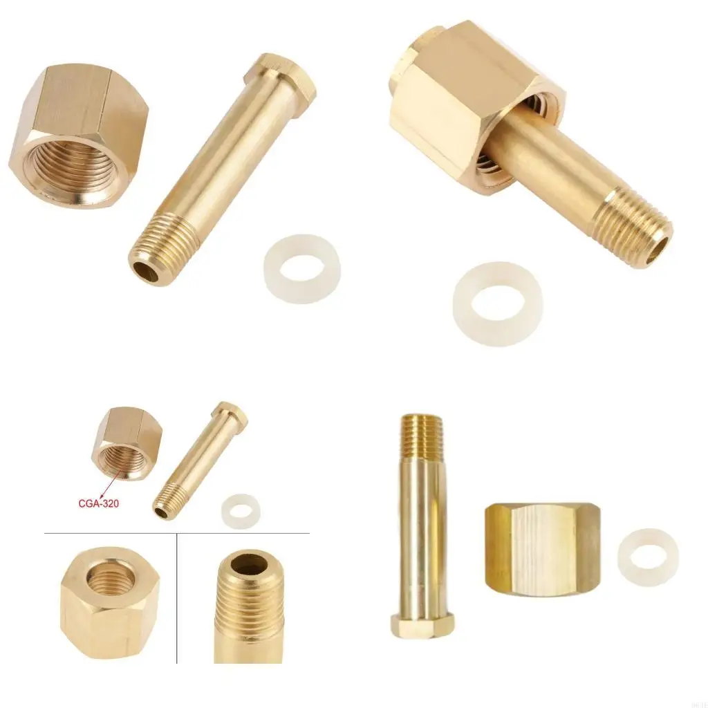 

964E латунные углекислые адаптеры, установленные с прокладками и резьбовой гайкой, подходящими для нескольких газовых баков