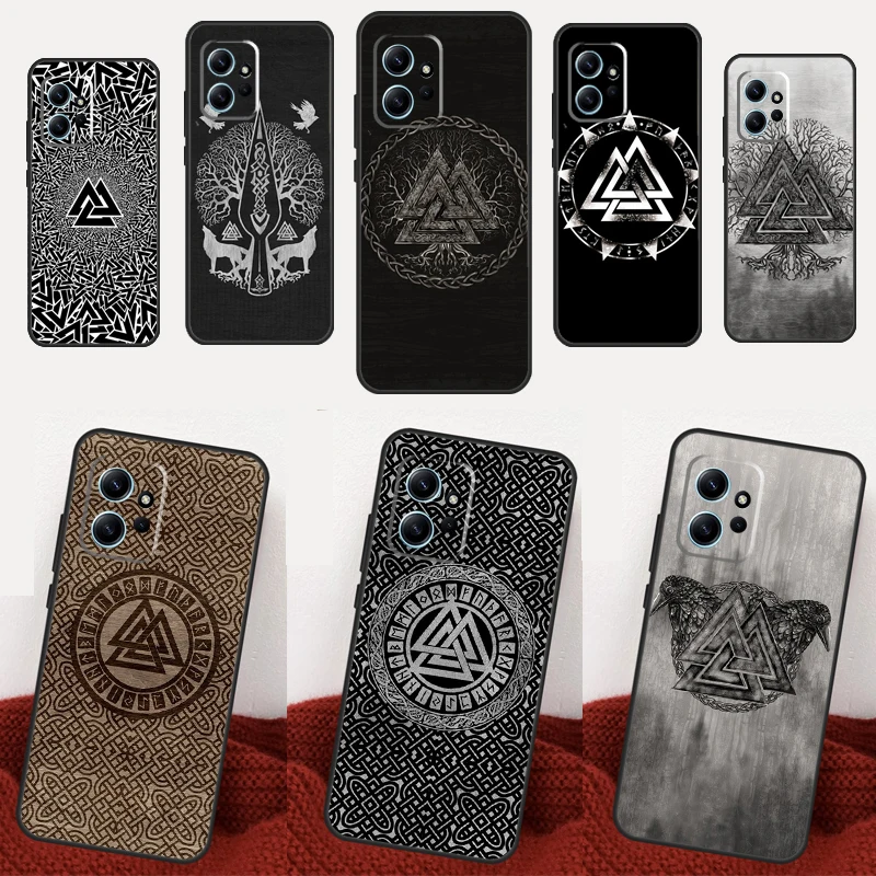 Valknut Symbol Case For Redmi Note 12 Pro Note 11 8 9 10 Pro 12S 10S 11S 9S Redmi 12 10A 9C 10C 12C Cover