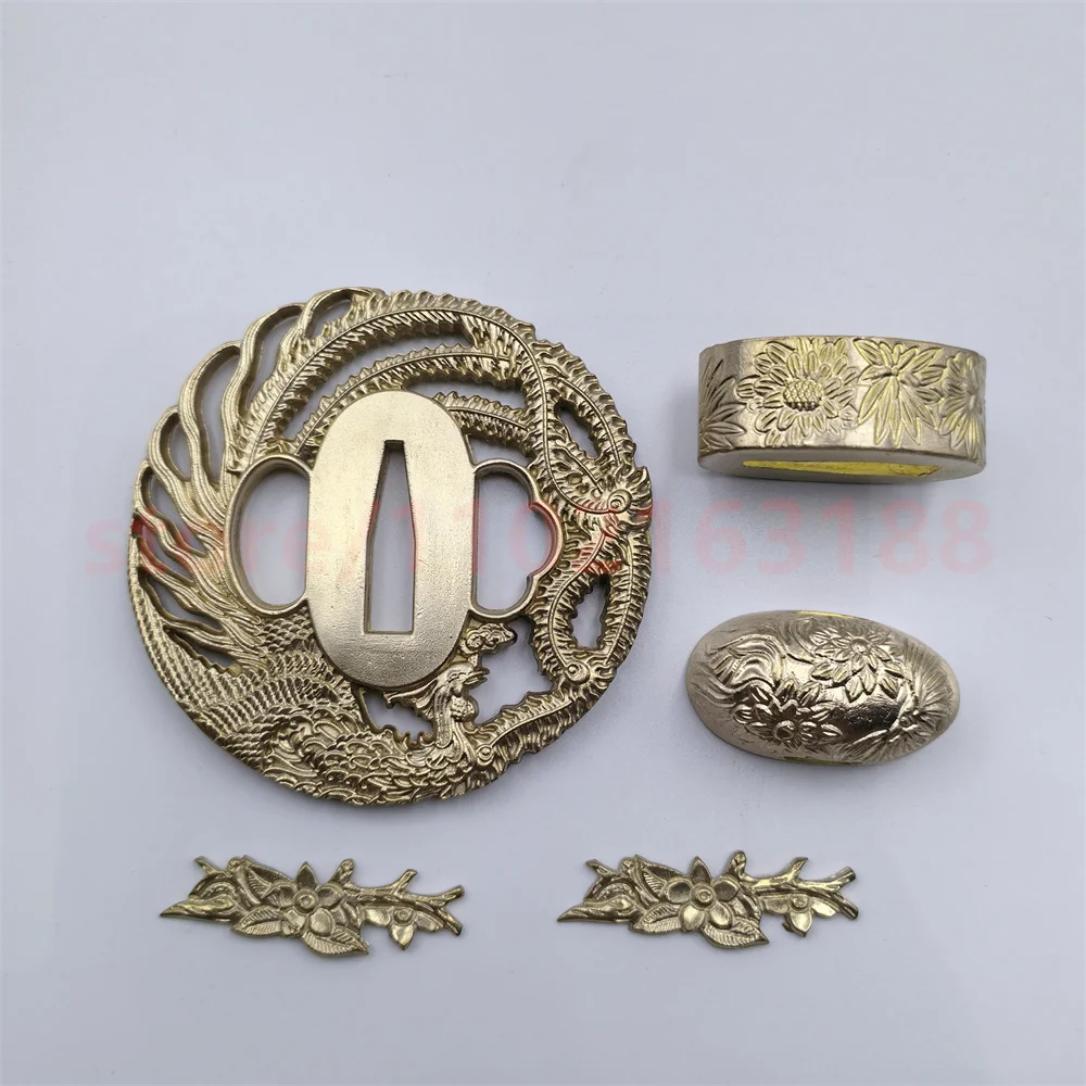 High Quality Copper Tsuba Handguard Guard Brass Fuchi Kashira Menuki For Japanese Real Japan Samurai Katana Sword Fittings Parts