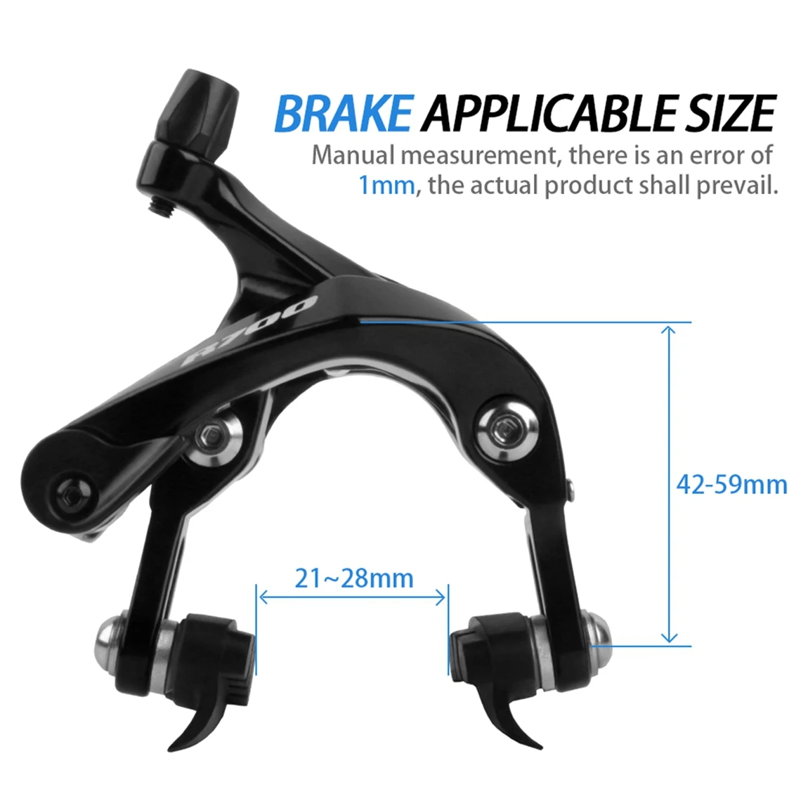 R700 Road Bike Rim Brake Calipers Speed Bicycle Rim Brakes 42-59mm Front Rear Mechanical Brake for Shimano 105 R8000 R7000