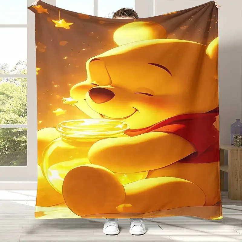 Cute W-Winnie Pooh Bear Cartoon Soft Flannel Throw Blanket,Cozy Warm Blanket for Bed,Sofa,Living Room,Picnic,Home Decor,Gift Kid