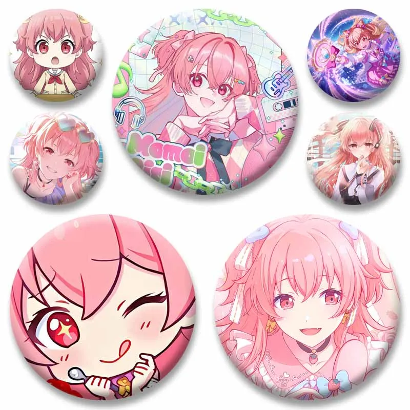 Cute Cartoon Figure MORE MORE JUMP Momoi Airi Badge Anime Game Project SEKAI Button Brooch Handmade Lapel Pins Bag Hat Jewelry