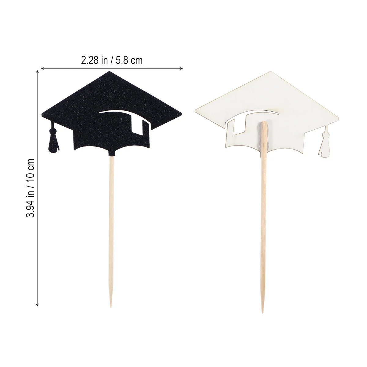 

6pcs Graduation Cap Cake Topper Decorations For Party Birthday Kids Celebration Cupcake Wrappers Bachelor Dessert Favors