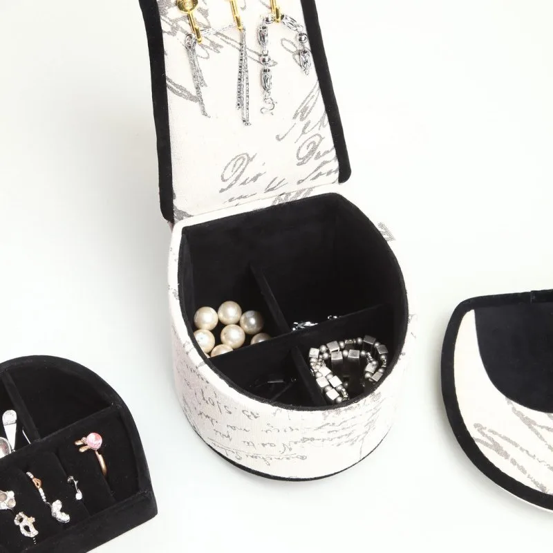 المألوف الأبيض رسالة 9 بوصة المخملية 2025 عالية الكعب مجوهرات معلقة عرض صندوق تخزين حلية #3