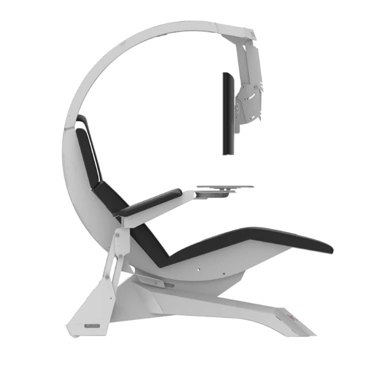 Iw-c4 Modern Design Furniture Computer Workstation With Chair With Recline And Support 1 - 3 Monitors