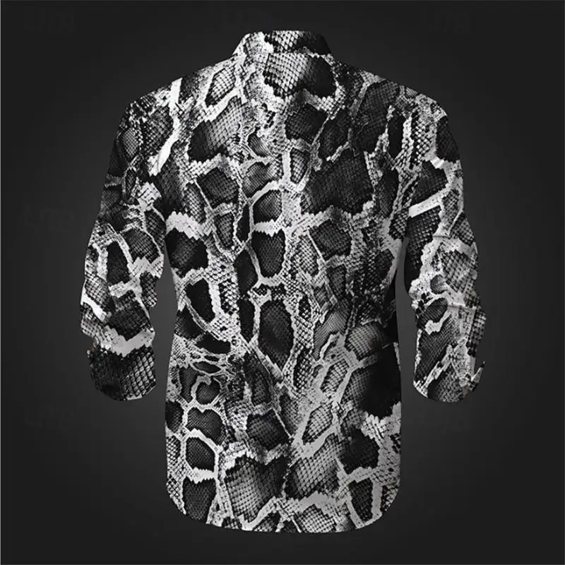 Snakeskin Top Men's Casual Button-Down Shirt Soft And Comfortable HD Graphics New Fit Plus Size 2027 Designer Design