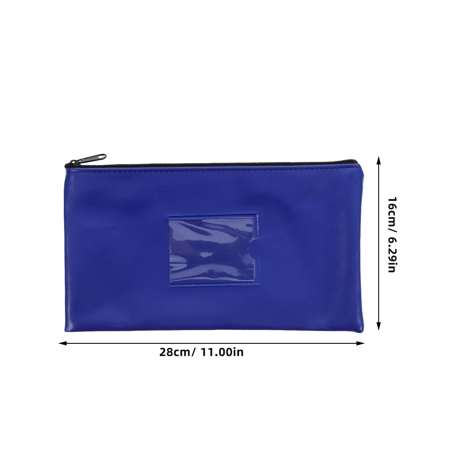 2Pcs Fake Money Deposit Bag Zippered Cash Coin with Transparent Card Slot Window for Receipt Bills