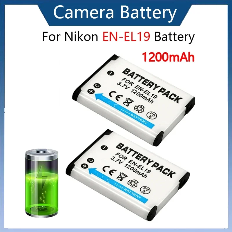 3.7V 1200mAh EN-EL19 ENEL19 EN EL19 Battery for Nikon S32 S33 S100 S2500 S2600 S3100 S6400 S4100 S4150 S3300 S4300 W100 W150