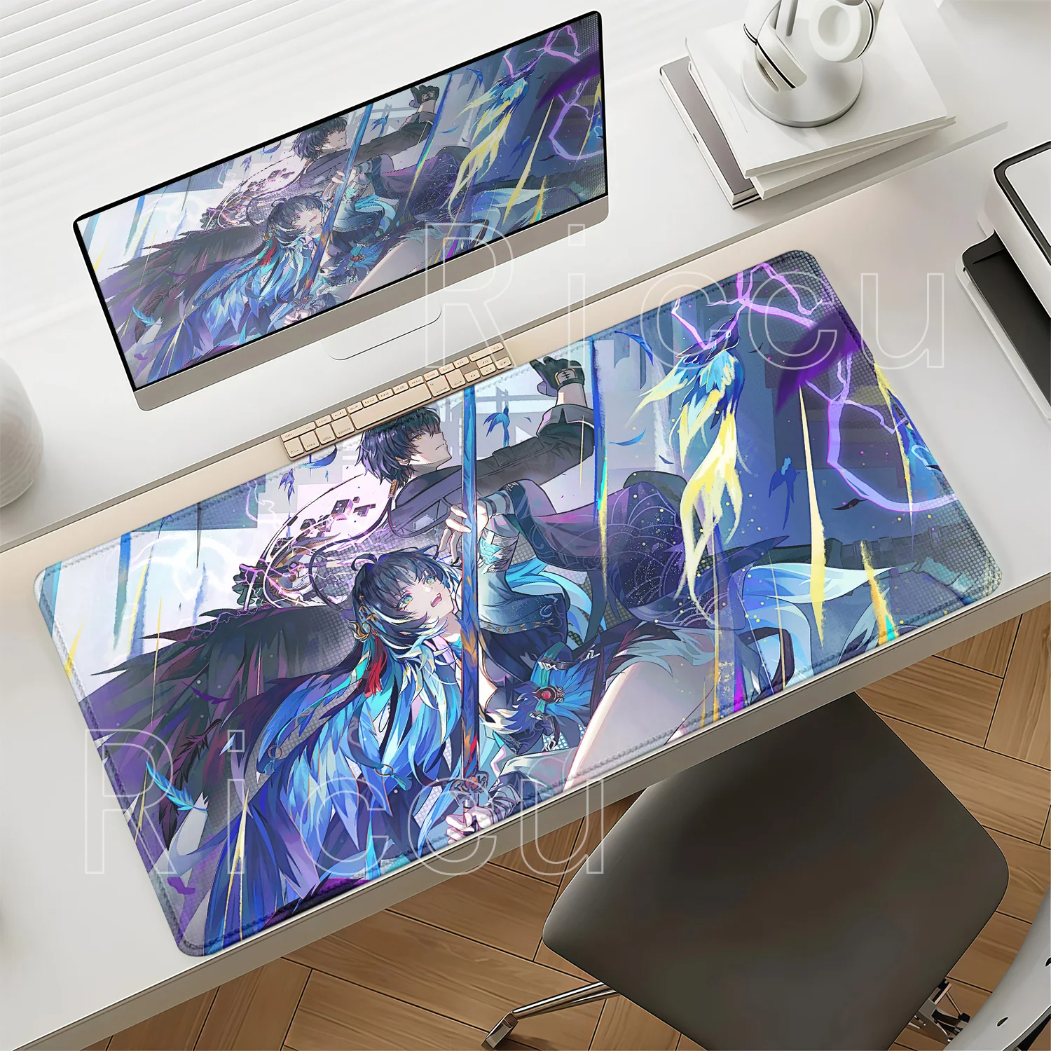 Wuthering Waves Yangyang Xuanling Mouse Pad HD Printing Office Accessories Gaming Overlock Mousepad Anime Girl Esports Desk Mat