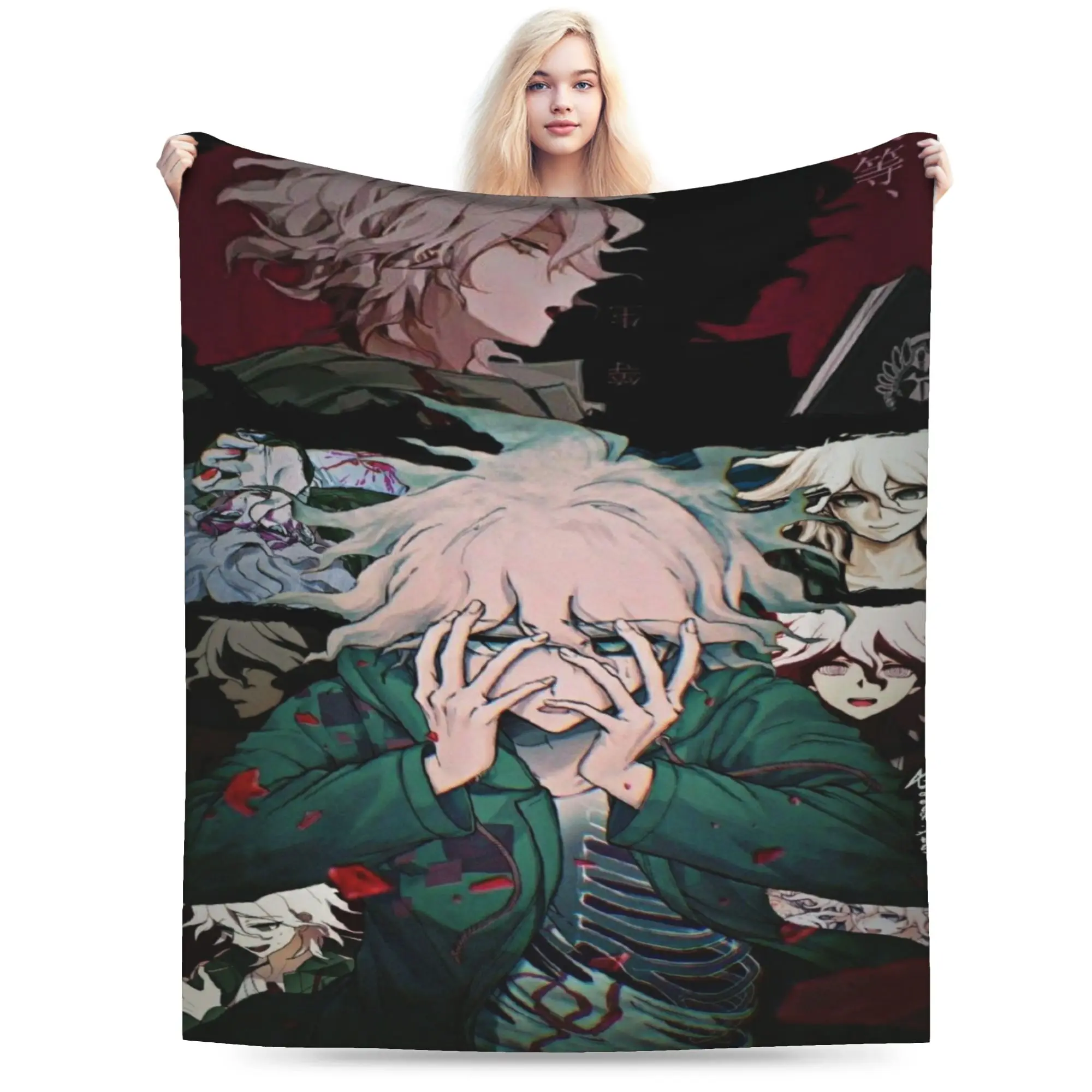Y2K Nagito Komaeda The Ultimate Blanket Soft Velvet  Relax Throw Blanket Machine Washable