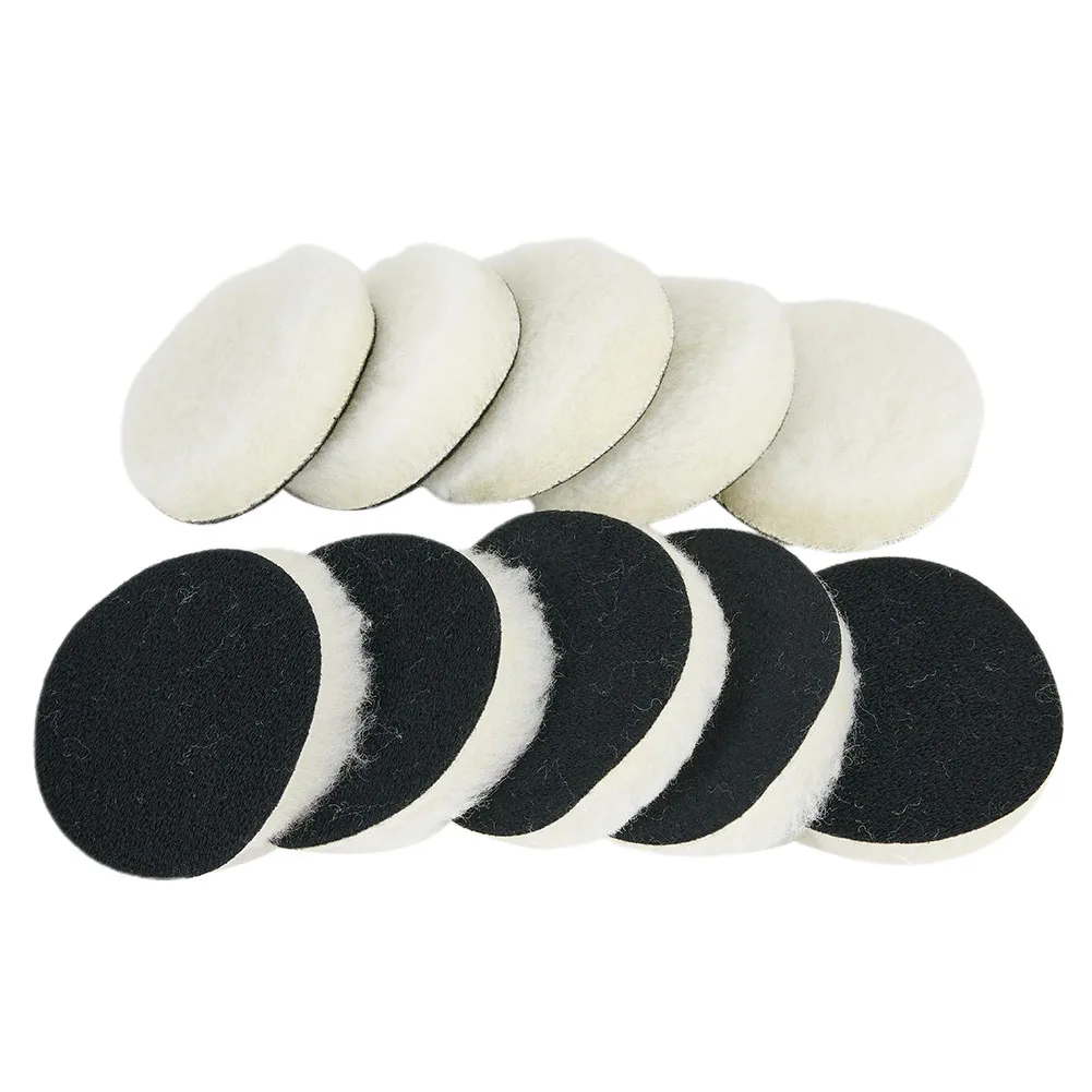 10*Buffing Polishing Pads 3 Inch Woolen Polishing Buffer Pads Heavy Cut Pads For Car Polisher Accessory Tool Waxing Detailing