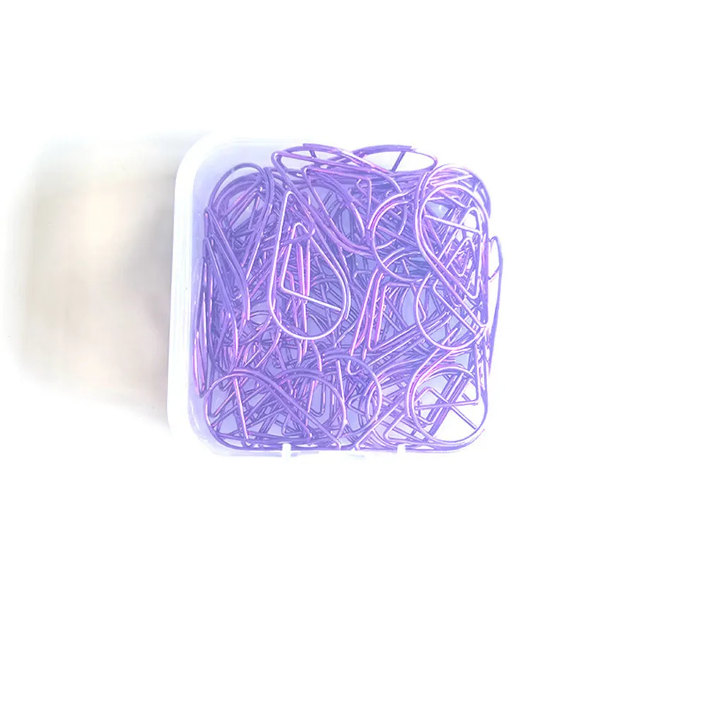 Gota Forma Paper Clips, Bookmark Metal Paper Clip Decor, Rosa Cor do Ouro, Book Note Binder Clip, Marcação Clips, Papelaria, 50Pcs