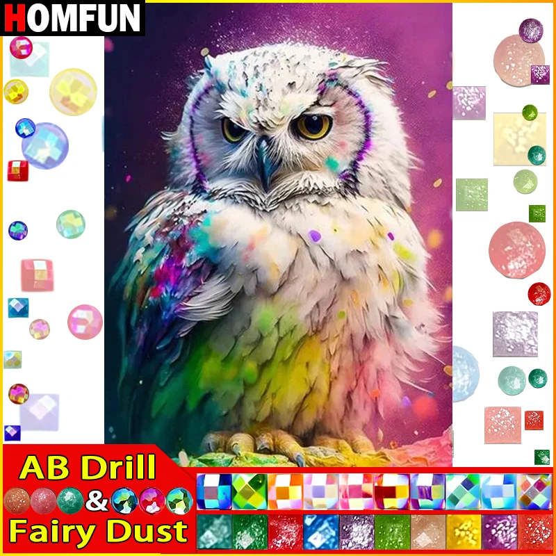 HOMFUN Fairy Dust AB Diamond Embroidery DIY Diamond Painting Kit 