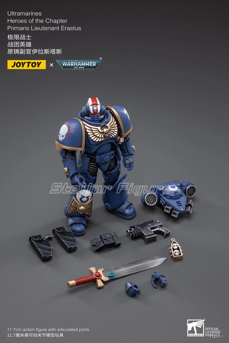 

【SF】JOYTOY Warhammer 40K 1/18 Action Figure Ultramarines Primaris Lieutenant Erastus Anime Model Toys Gifts