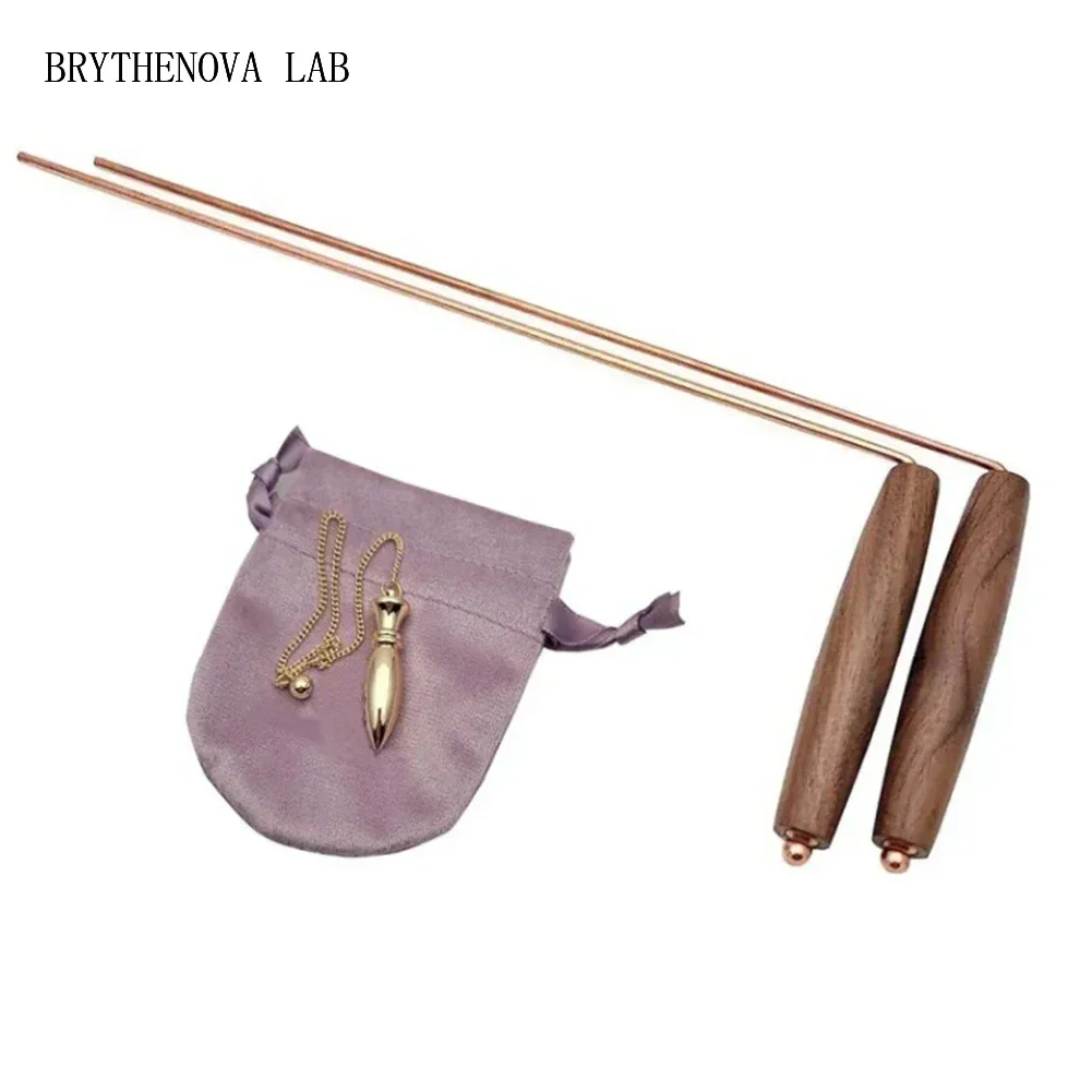 2pcs Pure Copper Detector Rod Metal Detecting Sticks Silver Gold Treasure Detector Finding Tools for Hunting Divination