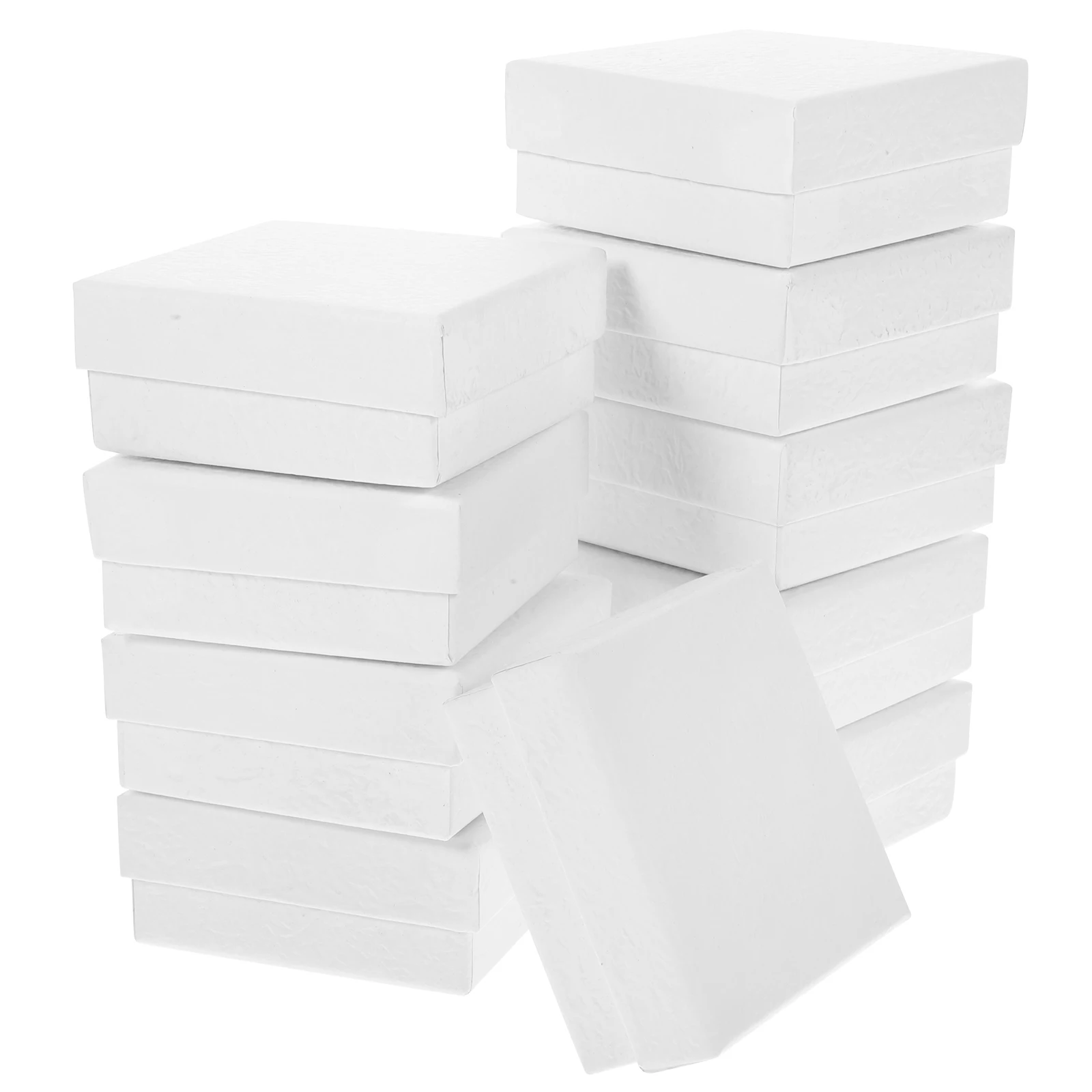 

12pcs Jewelry Packaging Boxes 7x7x3cm White Cardboard Necklace Ring Earring Bracelet Case Small Gift Boxes For Jewelry Storage