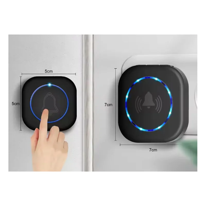 Ffyy-timainha sem fio 260m, controle remoto à prova d'água com 4 níveis de volume através da parede, bem-vindo, campainha inteligente