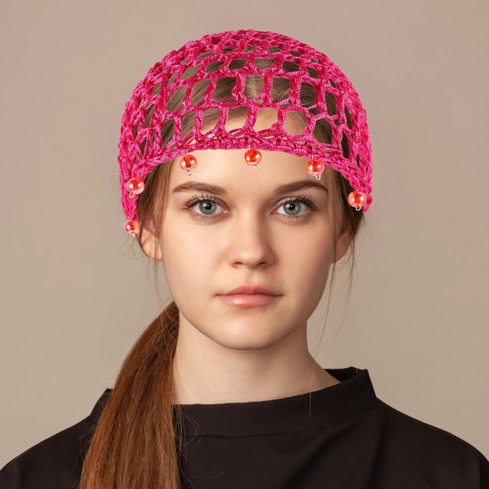 

Handmade Crochet Headscarf For Women Elegant French Design Hollow Knit Warm Headband Vintage Boho Style Comfortable Fit Knitted