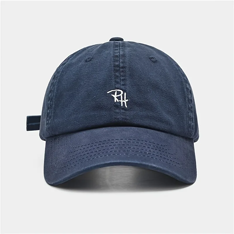 Washed Letter Embroidered Baseball Women\'s Big Head Circumference Show Face Little Wild Travel Sports Hat Male Baseball Cap Tide