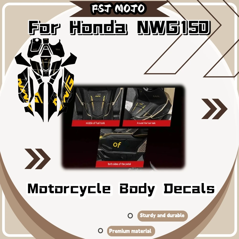 For Wuyang‑Honda NWG150 Fuel Tank Armor Decal Set Waterproof Anti‑Scuff Durable PVC Scooter Protective Sticker Mod Accessories