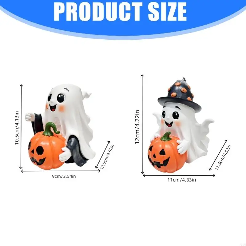 هالوين شبح القرع تمثال راتنج يدويا عطلة الديكورات للمنزل حزب داخلي في الهواء الطلق مهرجان مخيف P9YB