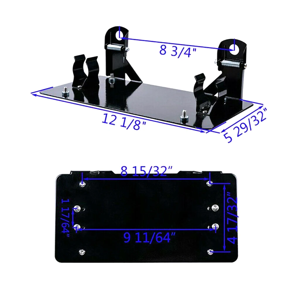 Solid Steel Off-road Flip Up License Plate Number Mount Frame Auto Winch Roller Fairlead Mounting Bracket 3/4 Inch Holder