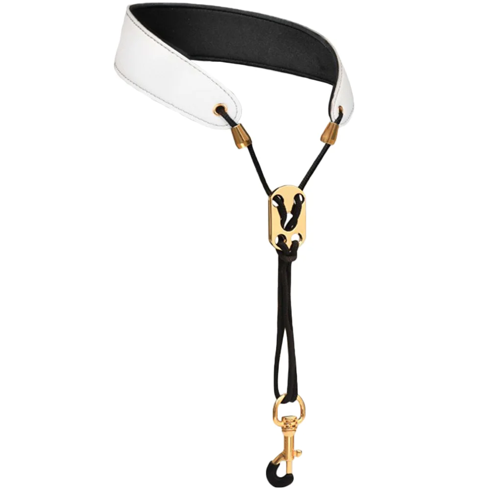 

Saxophone Neck Strap for Alto Tenor Soprano White Universal Adjustable Size Comfortable Metal Accessory