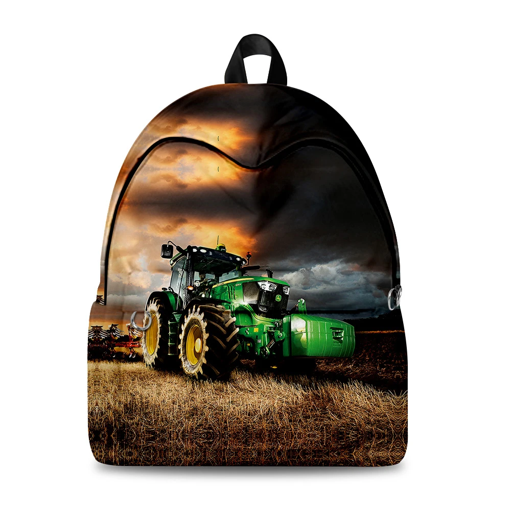 Hip Hop Youthful Tractor Pattern Student School Bags Notebook Backpacks 3D Printed Oxford Waterproof Boys/Girls Travel Bags