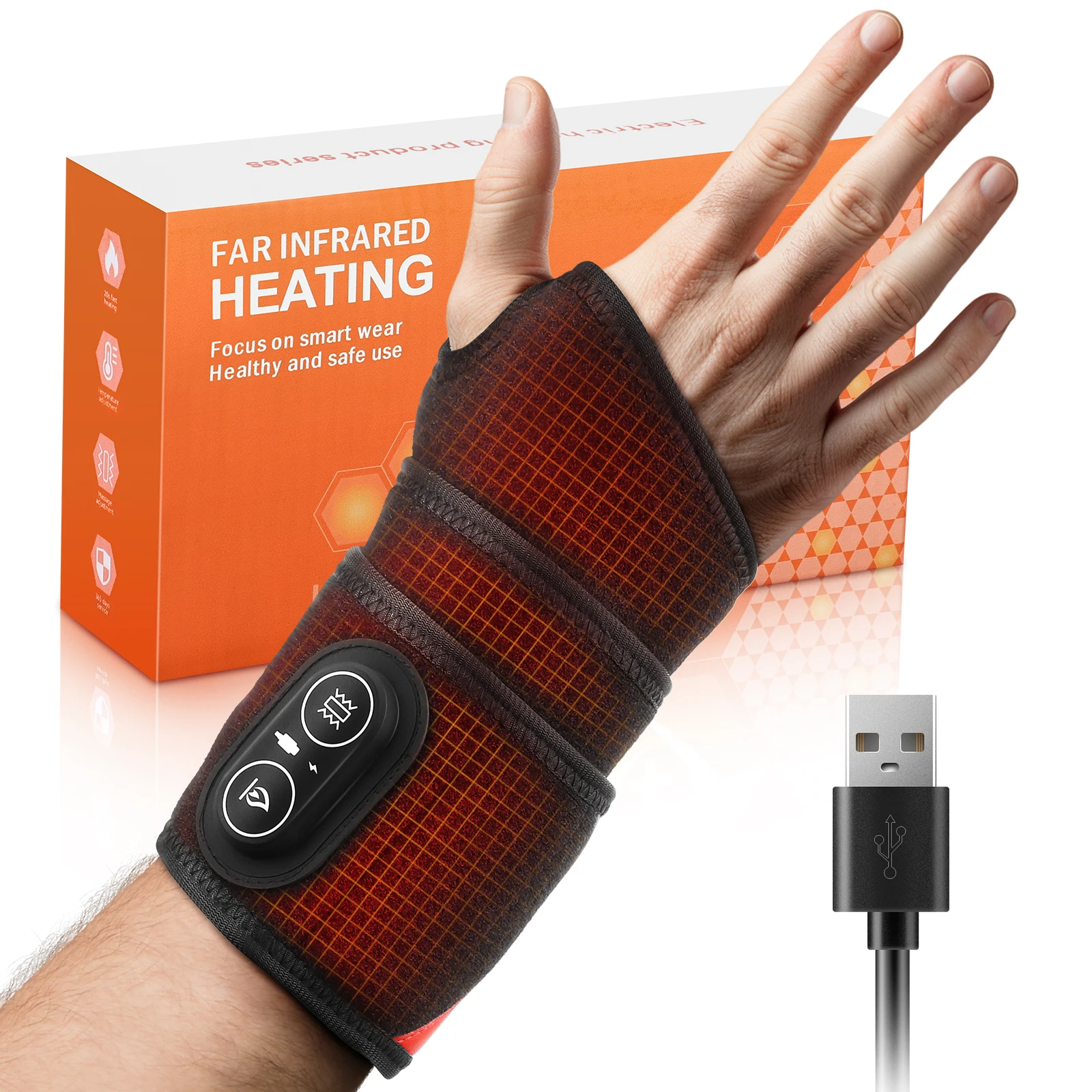 

Multifunctional Heating Wrist Protector Sport Protection Hand Massager Support WristBand Pad Brace Tool Heat Health Care Device
