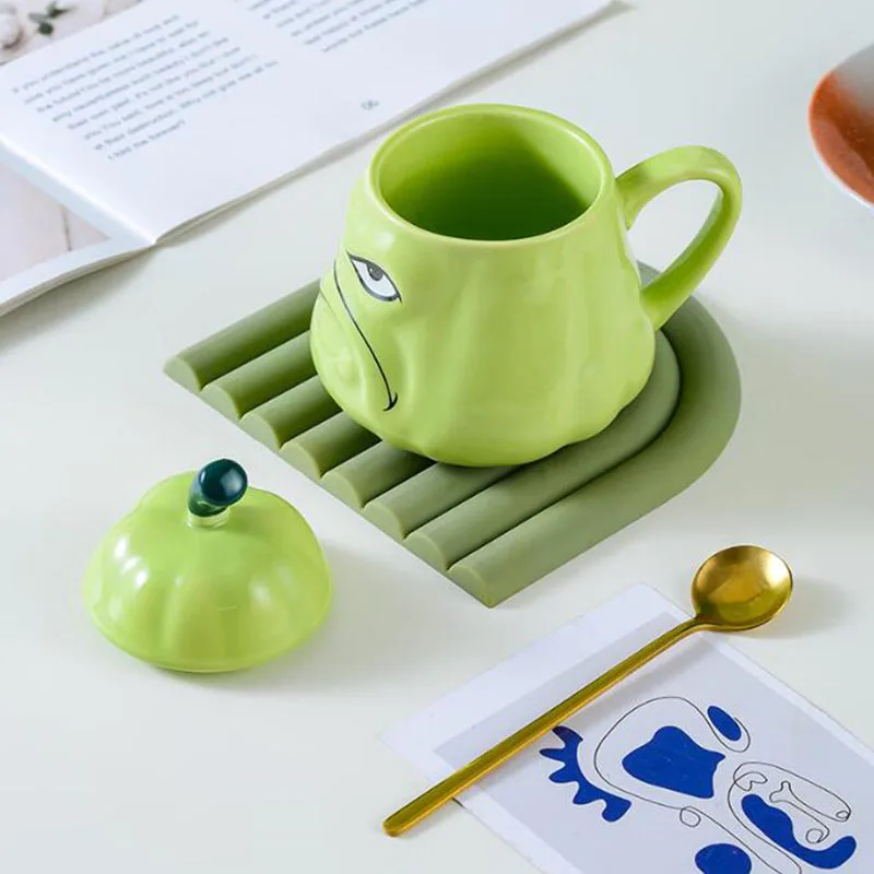 Creative Funny Balsam Pear Design Ceramic Cup Universal Women Men Office Breakfast Milk Cup Coffee Mug Kitchen Drinkware 370ml