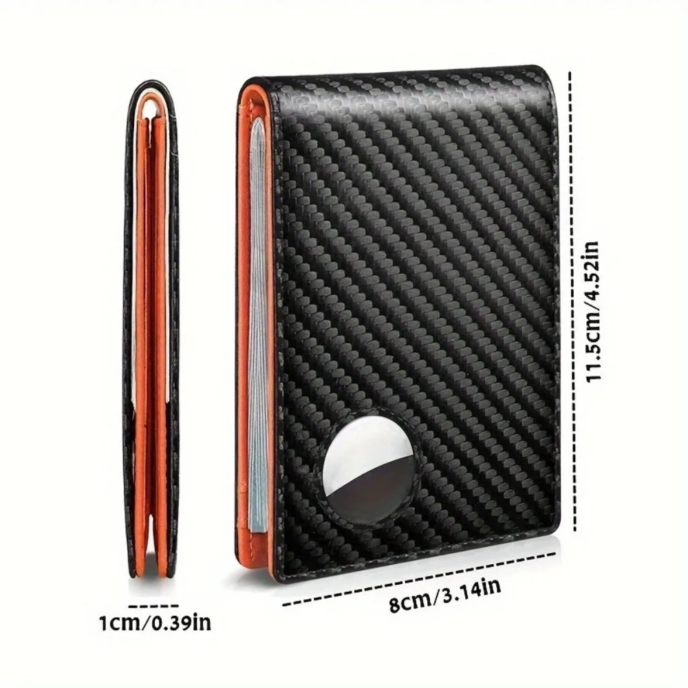 Minimalist RFID Blocking Air Tag Wallets Bifold Slim Leather Wallet Anti-scan ID Credit Card Holder for Women Men