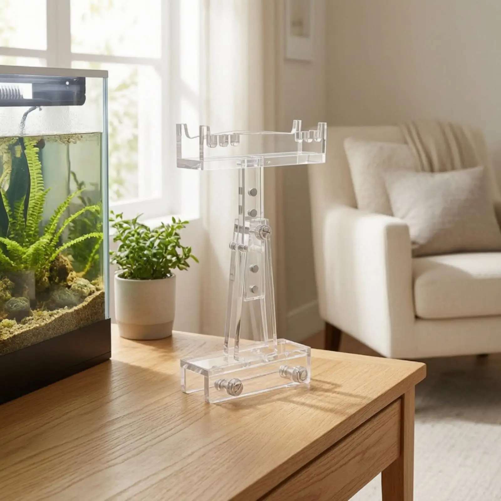 Aquarium Lamp Stand Clear Acrylic Support Bracket for Fish Tank Lighting Riser