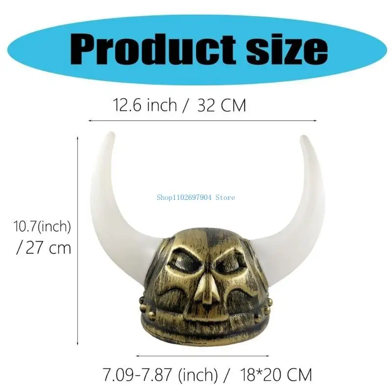 N7YF Vikinges Helmets w/ Horn Norses Barbarian Hat Hat Medieval Vikinges เครื่องแต่งกาย
