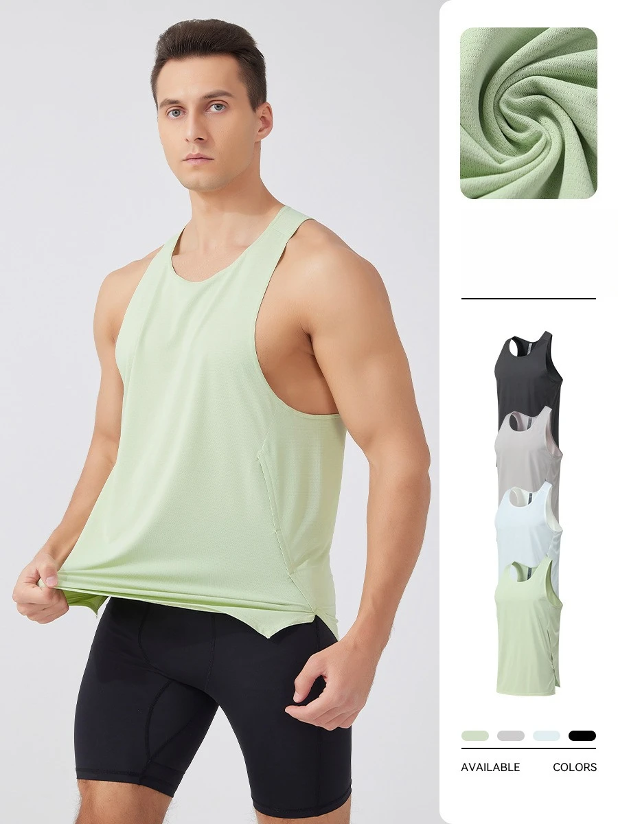 Gym Clothes Man Quick-drying Marathon Running Singlet Men's Sleeveless Shirt Fitness Sports Vest Men Tank Top Men's Vest Top
