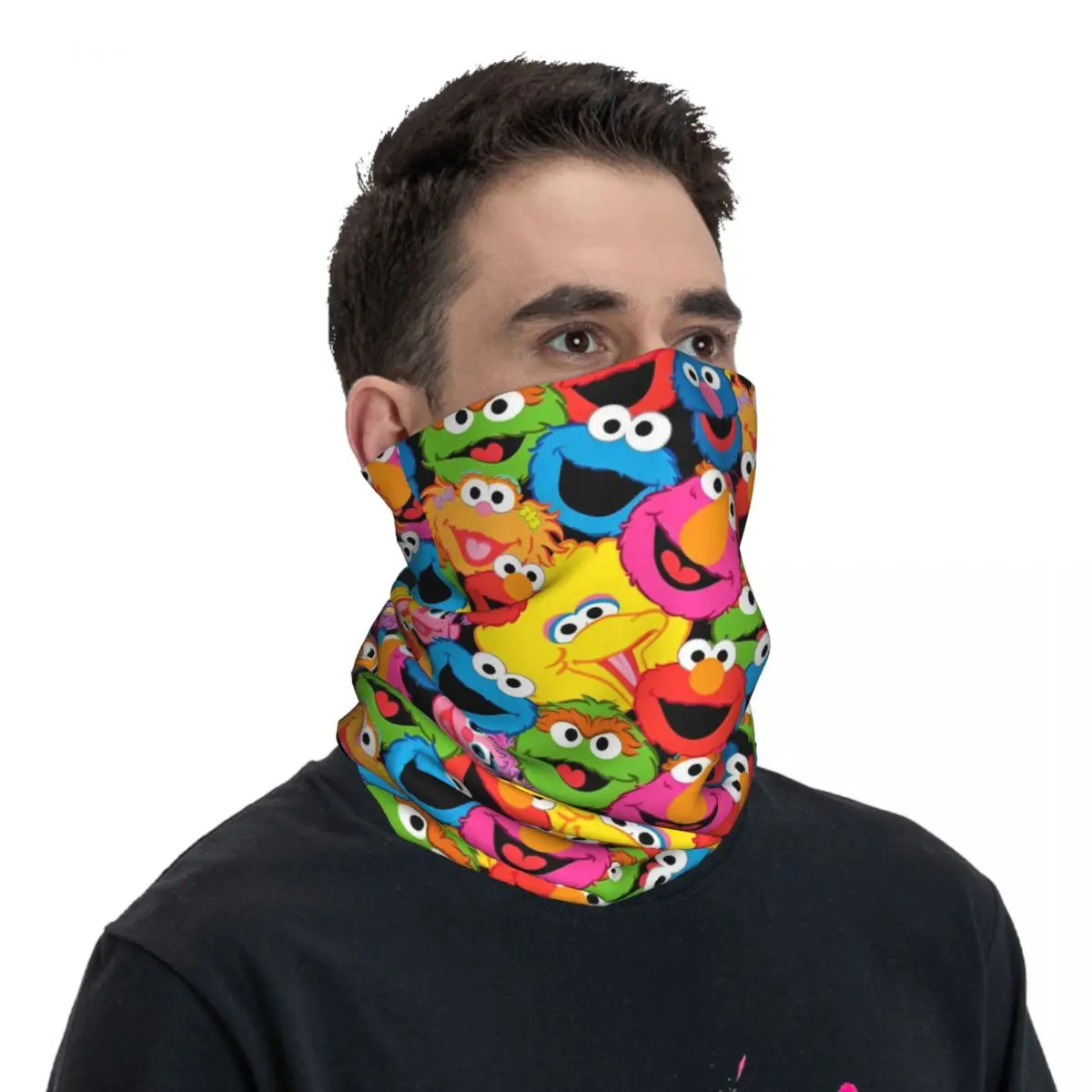 Sesame Cookie Monster Friends Bandana Cool Maschera da bicicletta Sport all'aria aperta Protezione solare Passamontagna Copri collo Maschera per la copertura del viso