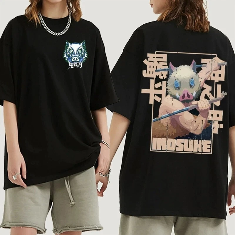 

Demon Slayer Inosuke Anime Manga T-Shirt Tee Costumes Cotton Cotton- Fried Street Models Original Restoration