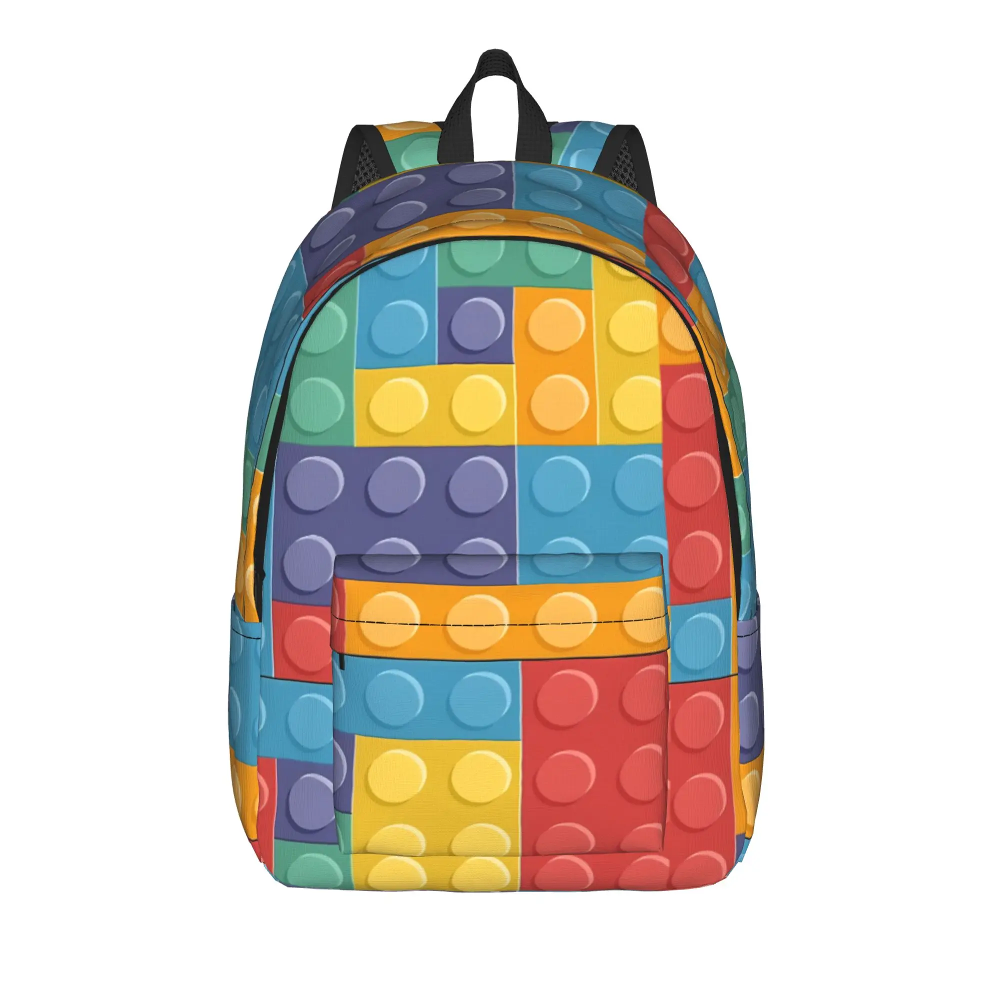 Building Blocks Backpack  Female Polyester Camping Backpacks Print Casual High School Bags Rucksack
