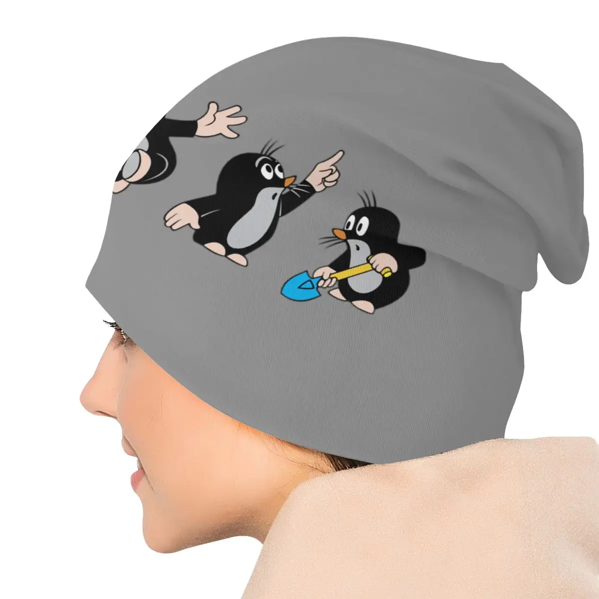 Cute Krtek The Mole Autumn Female Thin Beanies Double Used Cycling Bonnet Hats