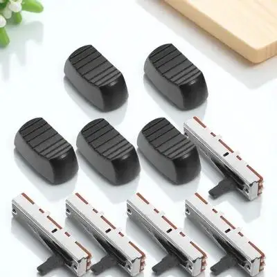 5 sztuk potencjometrów suwakowych 35 mm do konsol mikserskich, suwakowy przełącznik do sterowania dźwiękiem, prosty przełącznik suwakowy, czarny mikser