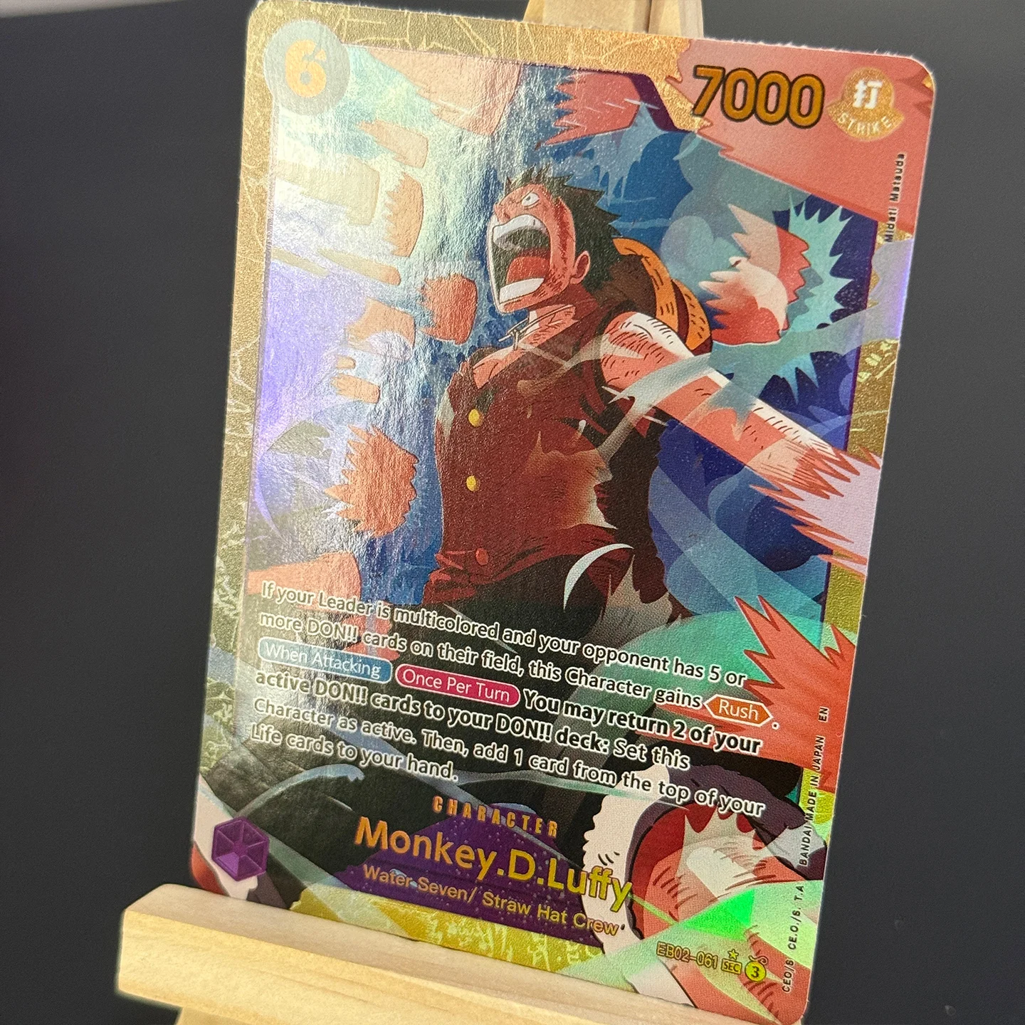 One Piece TCG OPCG EnglishMonkey.D.Luffy SEC Collection Card EB02-061 Anime 25th Collection Foil Card view 4