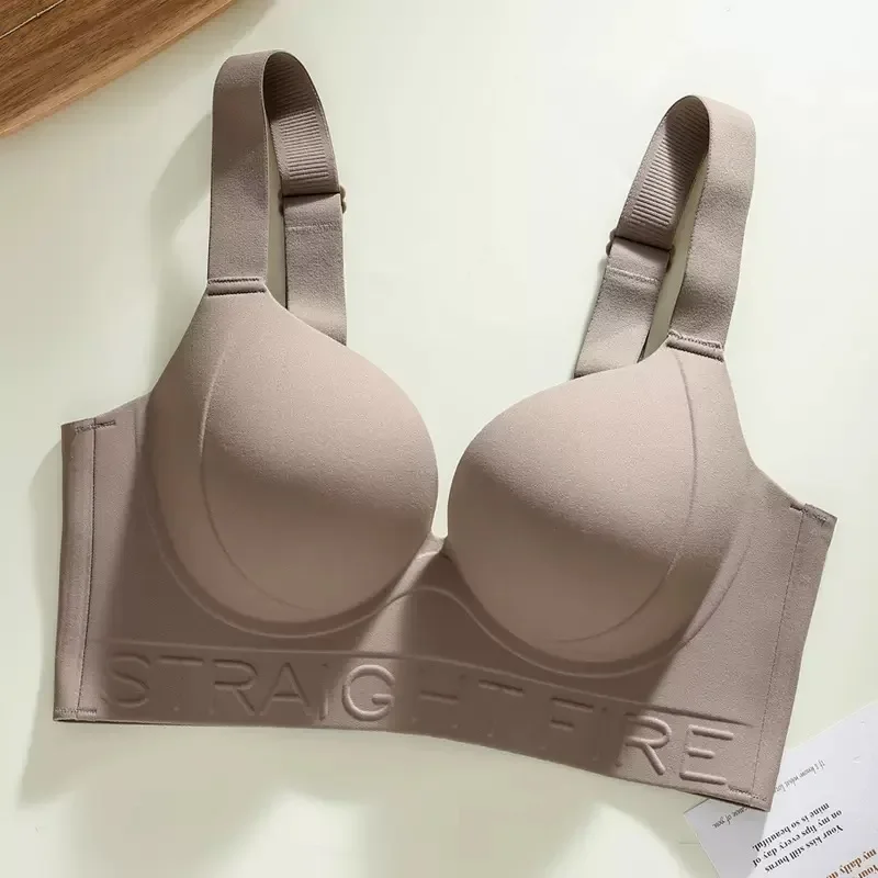 High-quality Thin Women's Underwear Large Breasts, Large Size, No Steel Rings, and Adjustable Upper Support and Anti-sagging Bra