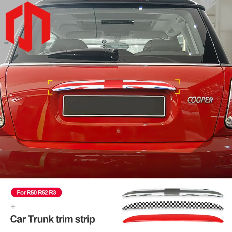 

1 PCS Car Trunk trim strip ABS Plastic decals For Mini Cooper R50 R52 R53 Decorative accessories Car styling