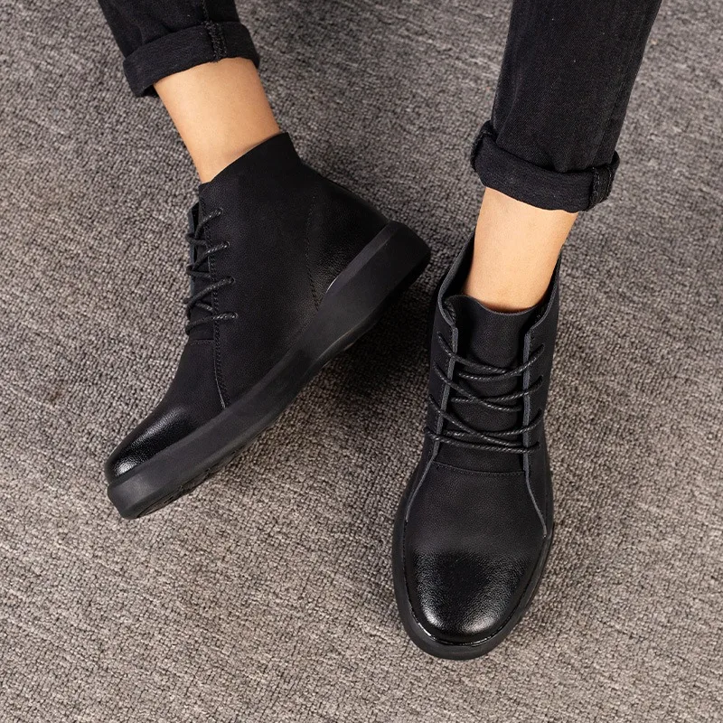 leather boots for men designer shoes cowboy boots for man casual business outdoor ankle boots