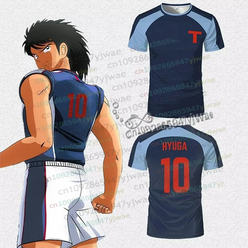 Popular Anime Captain Tsubasa TODO Football Uniform Hyuga Kojiro Cosplay Fashion Jersey Casual Breathable Parent-child T-shirts